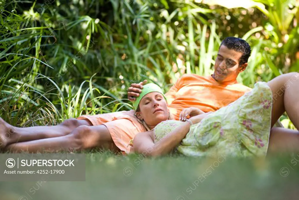 Couple nature relaxing