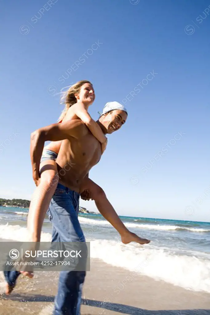 Couple beach energy
