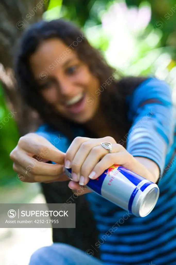 Woman energizing drink