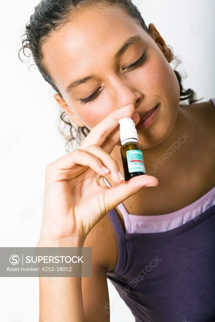 Woman nose spray