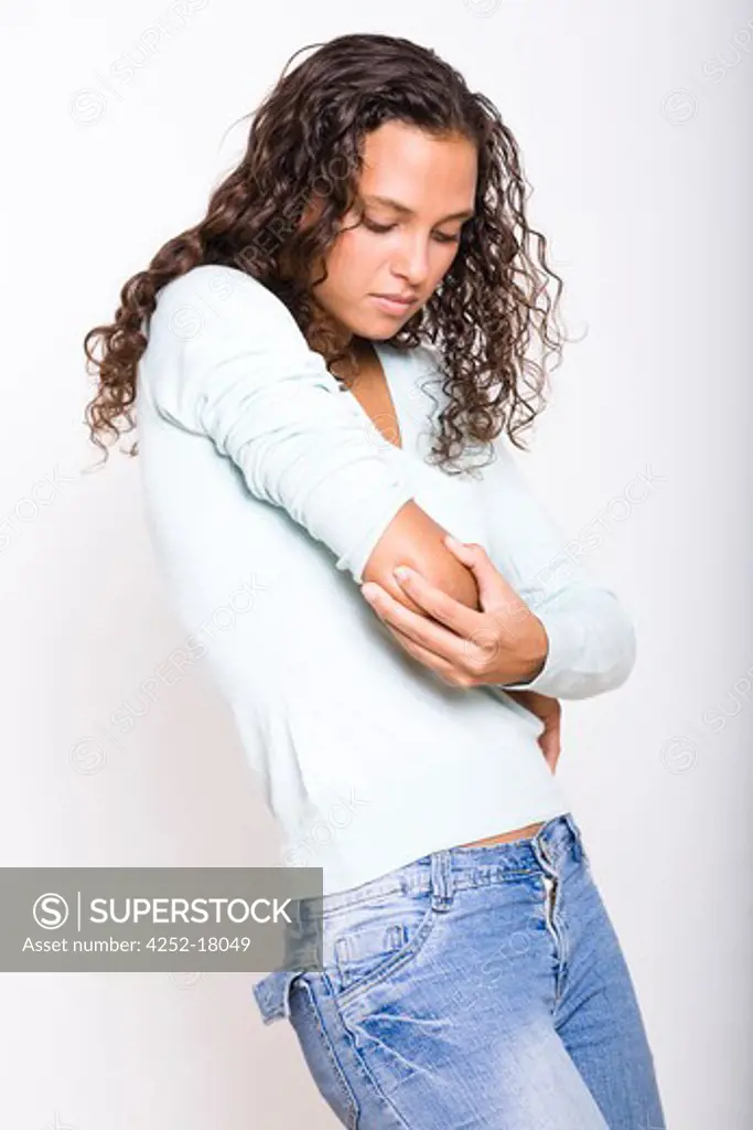 Woman elbow pain