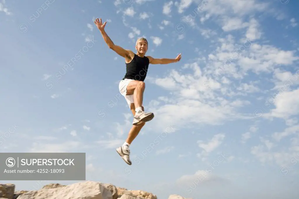 Man energy jump