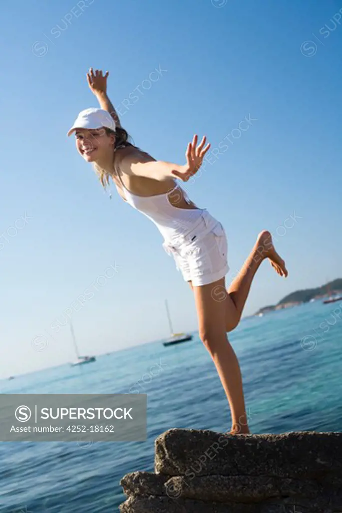 Woman sea balance
