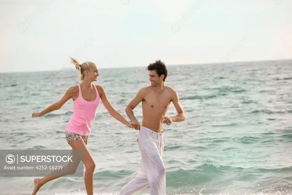 Couple beach energy