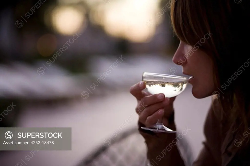 Woman wine glas.