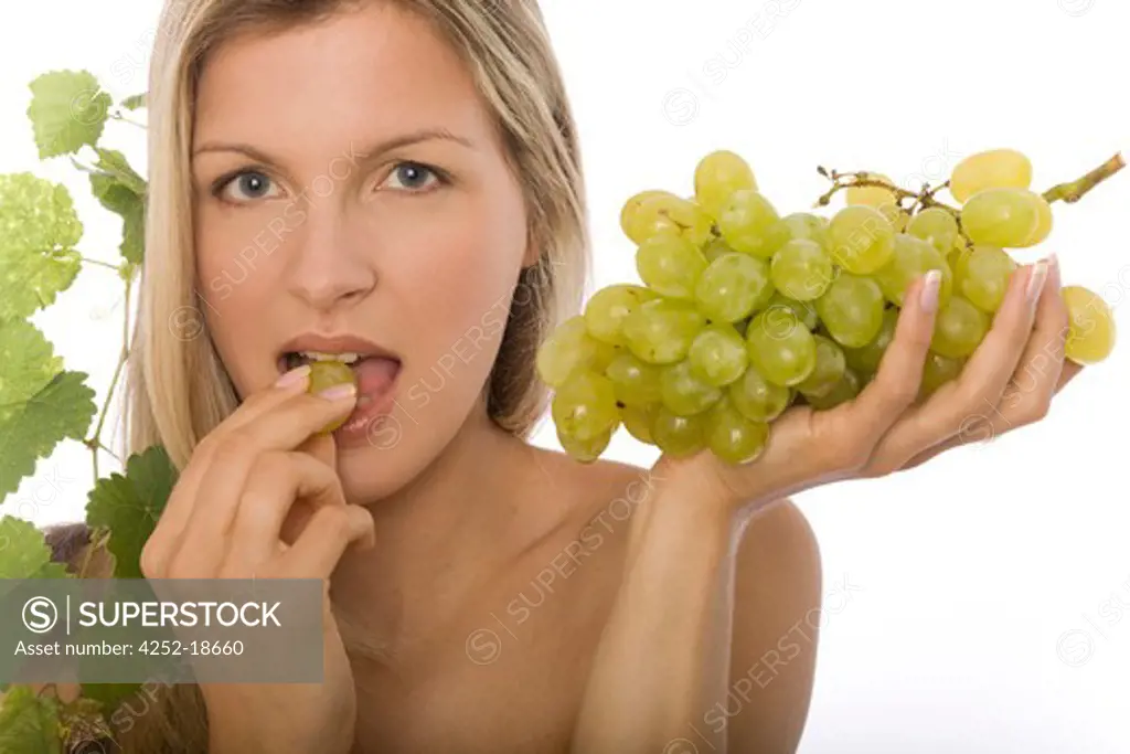 Woman grapes.
