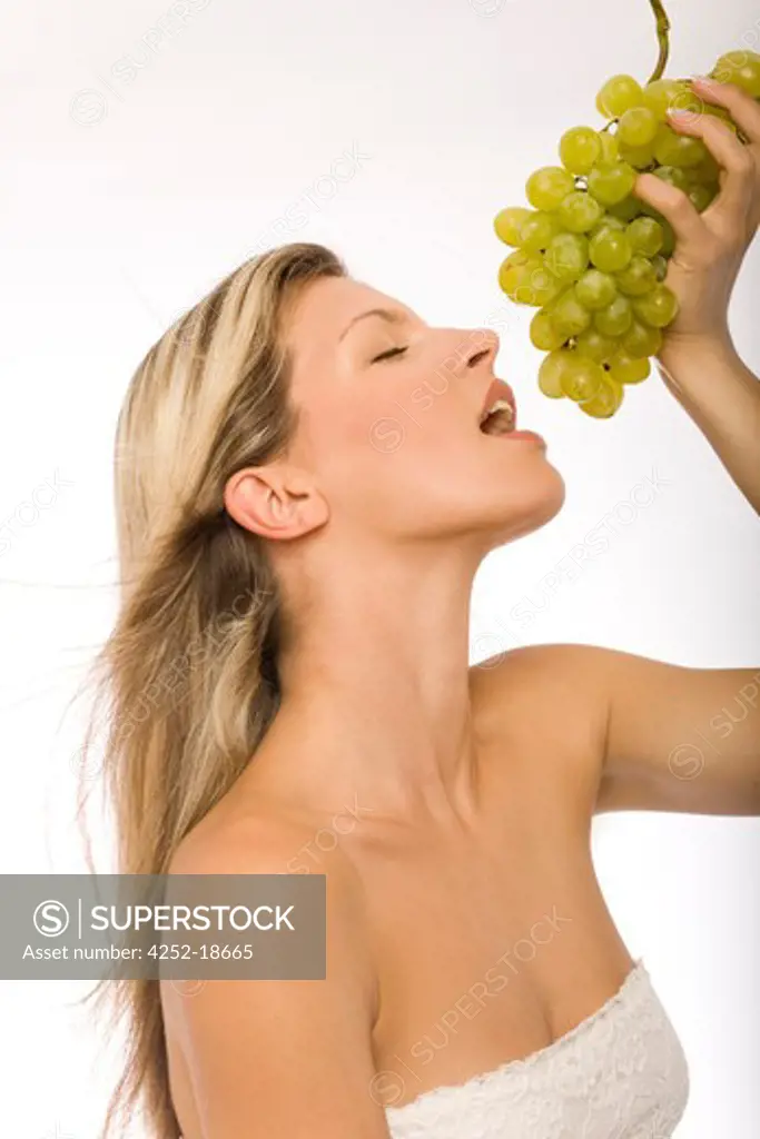 Woman grapes.