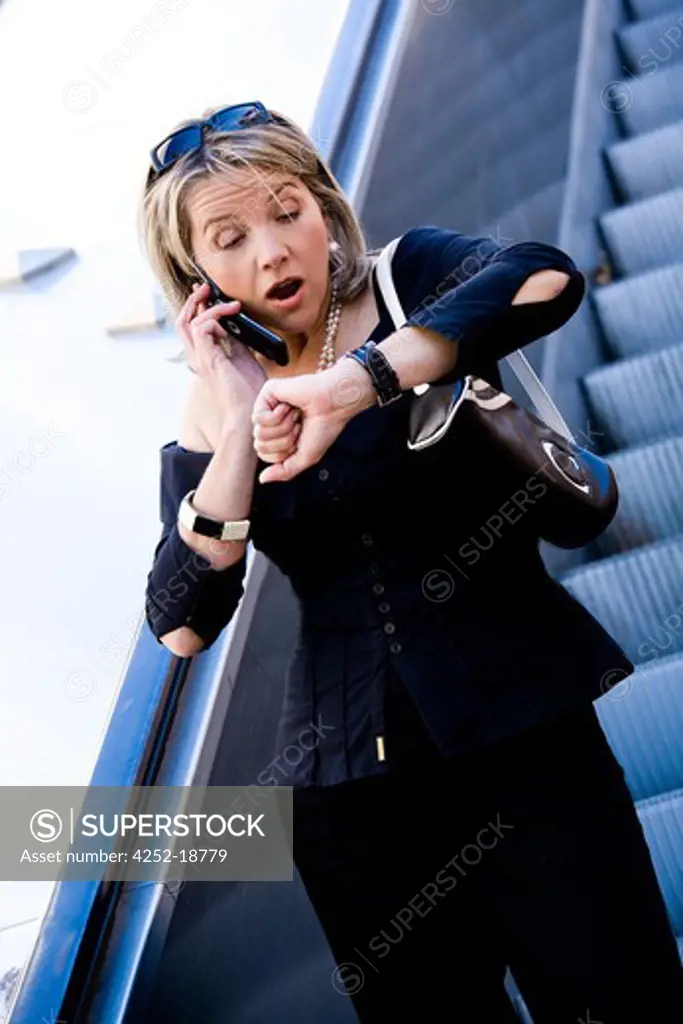 Woman escalator
