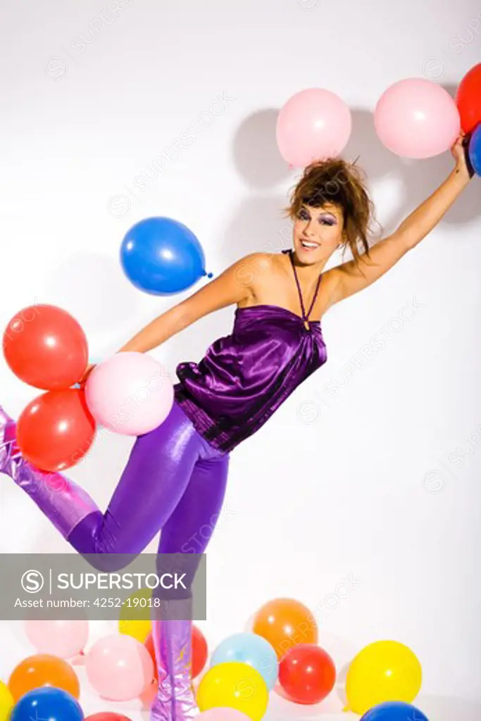 Woman party ballons
