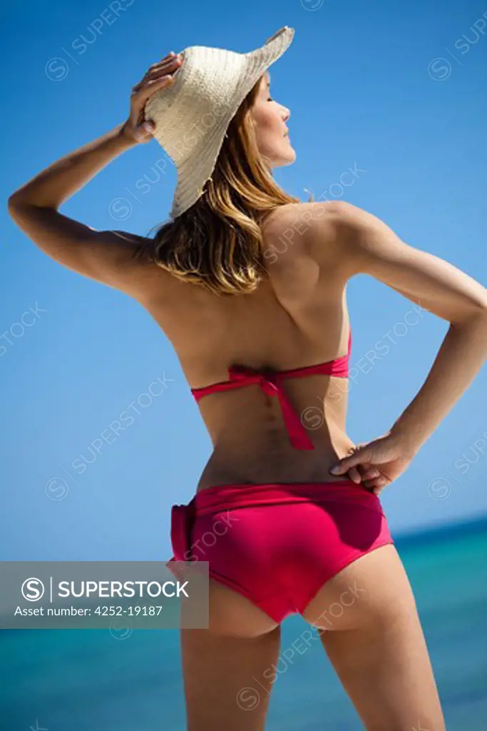 Woman beach leanness