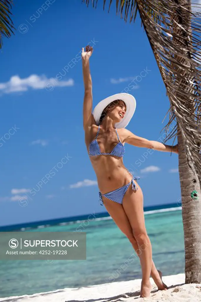 Woman beach leanness