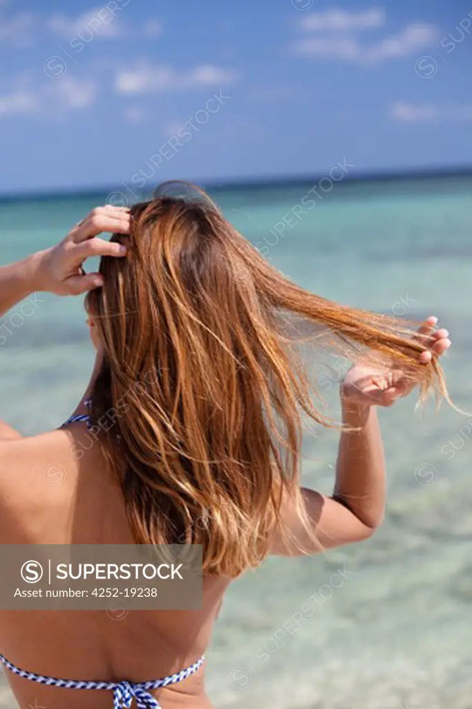 Woman summer hair beauty