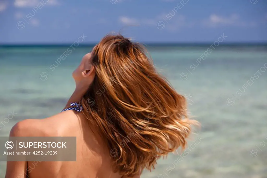 Woman summer hair beauty