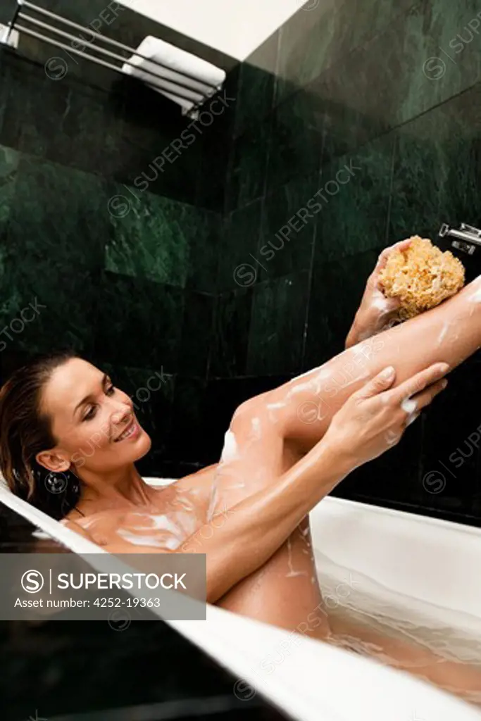 Woman bath sponge