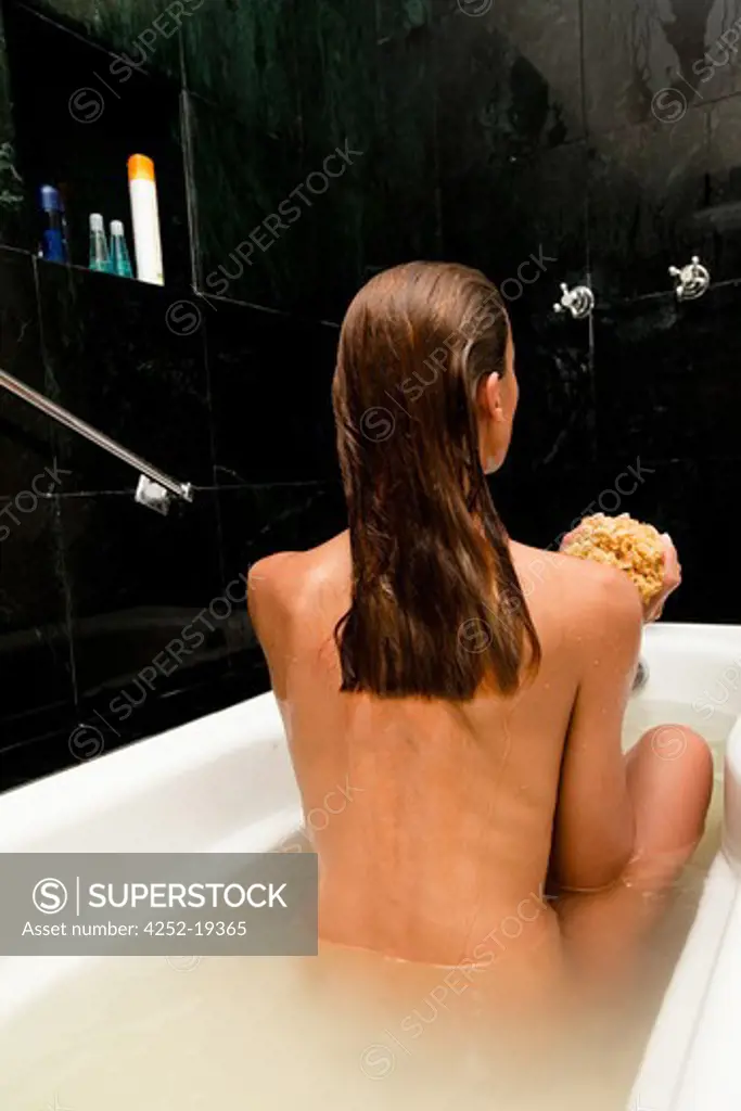 Woman bath sponge