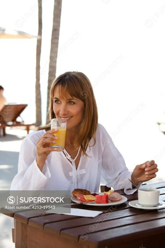 Woman holiday breakfast