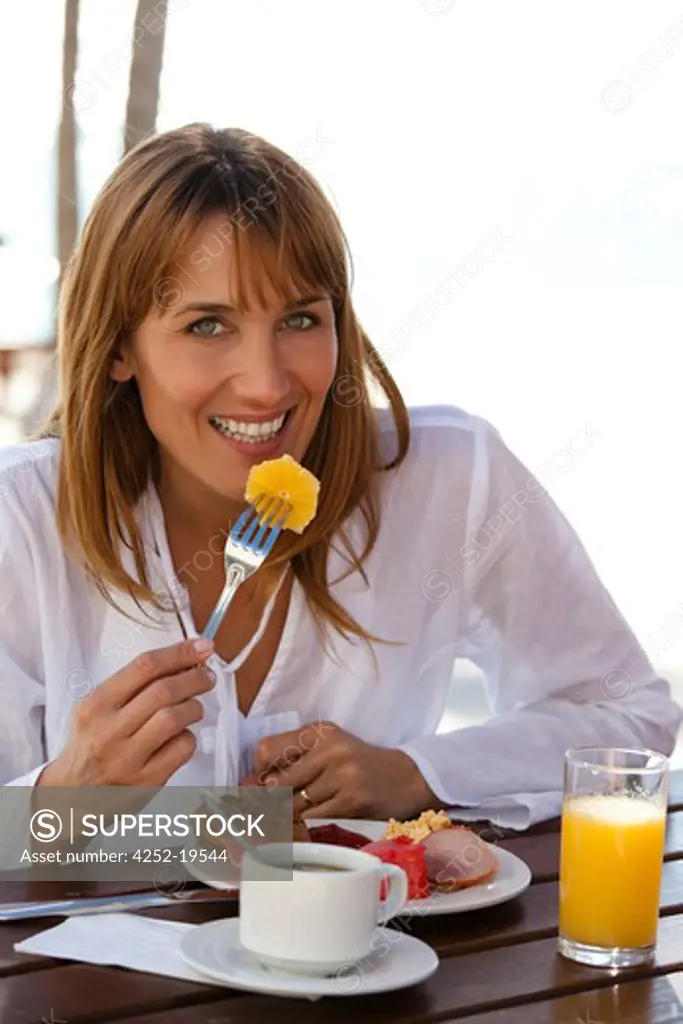 Woman holiday breakfast