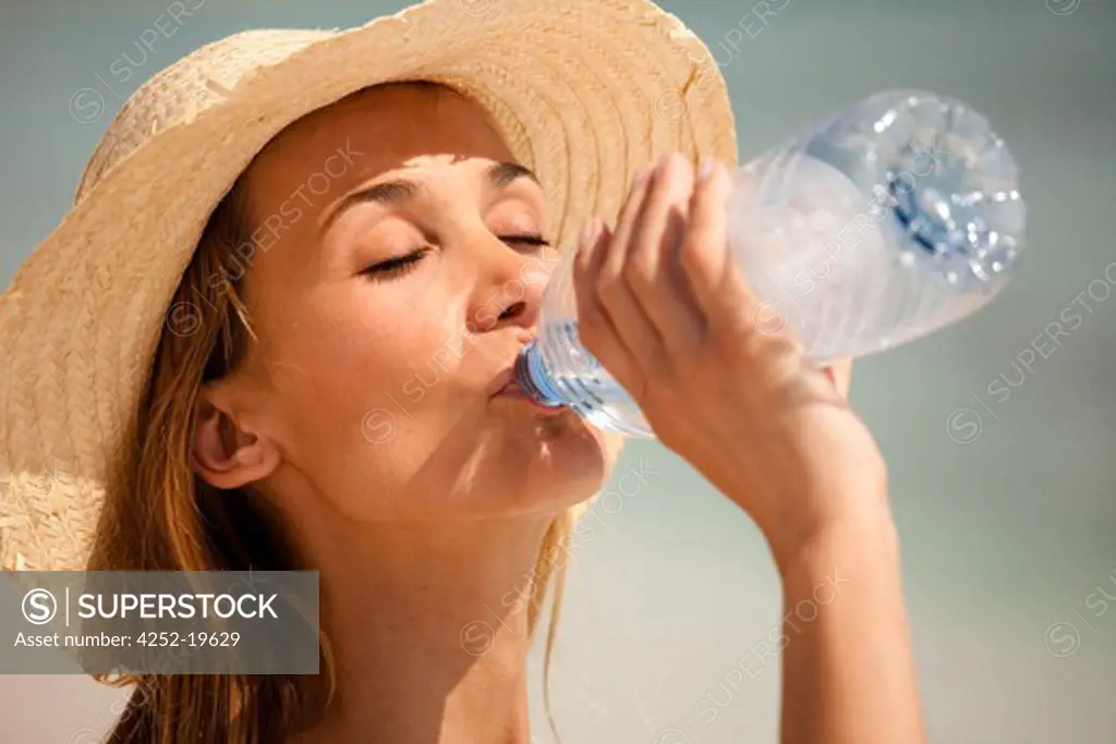Woman water bottle