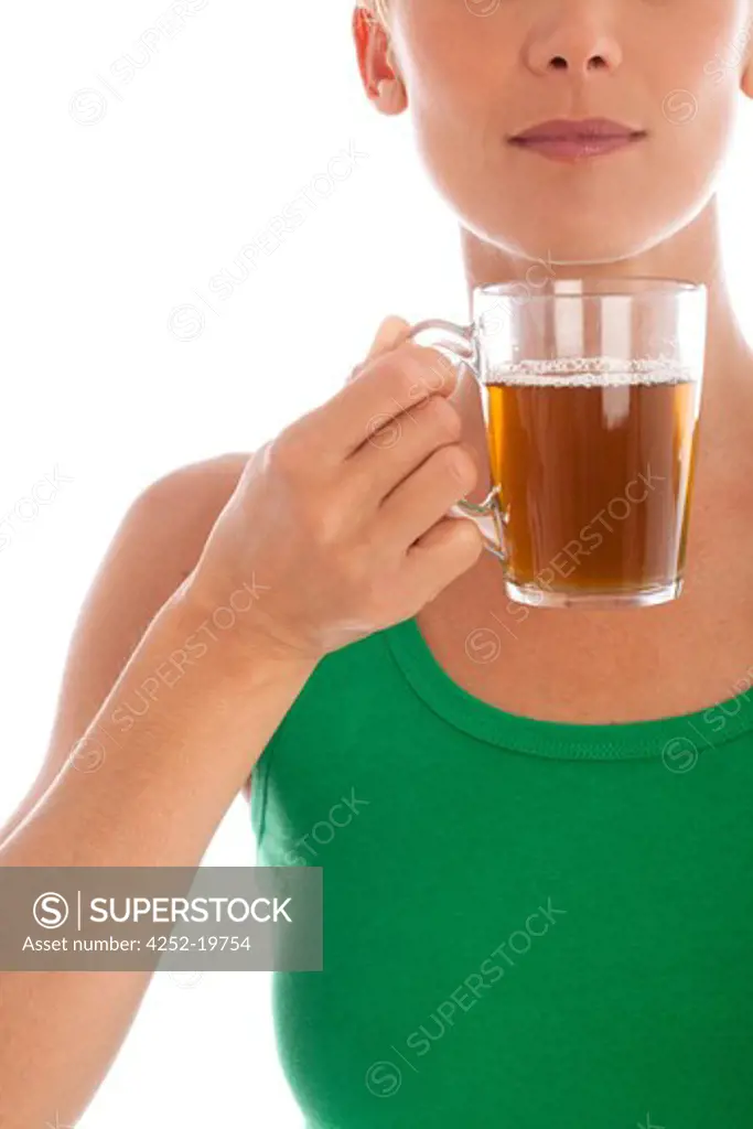 Woman green tea