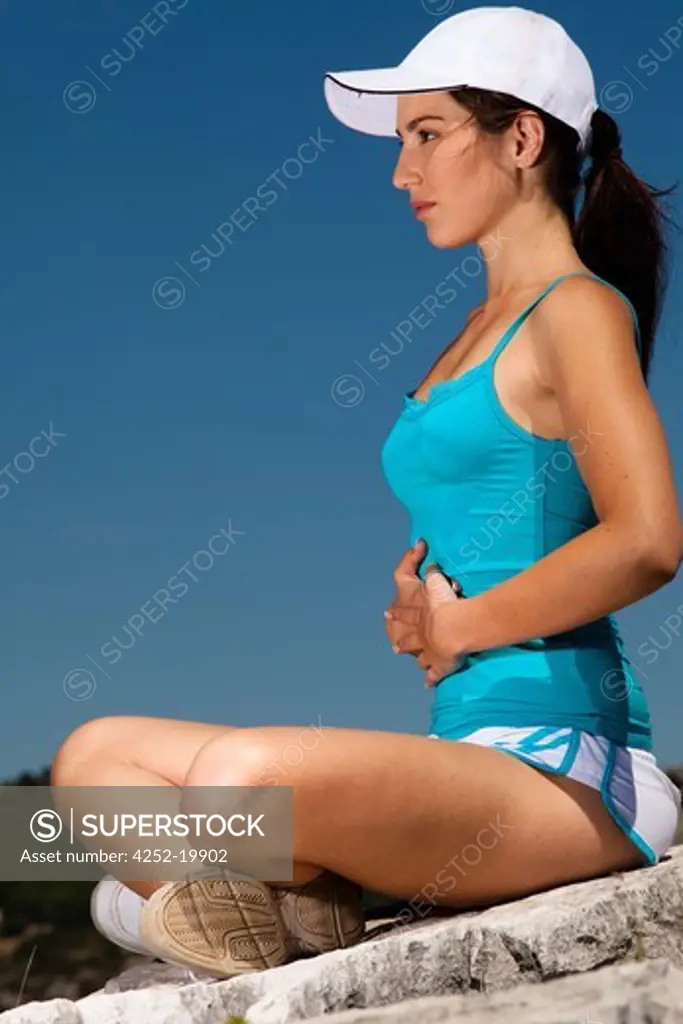 Woman respiration yoga