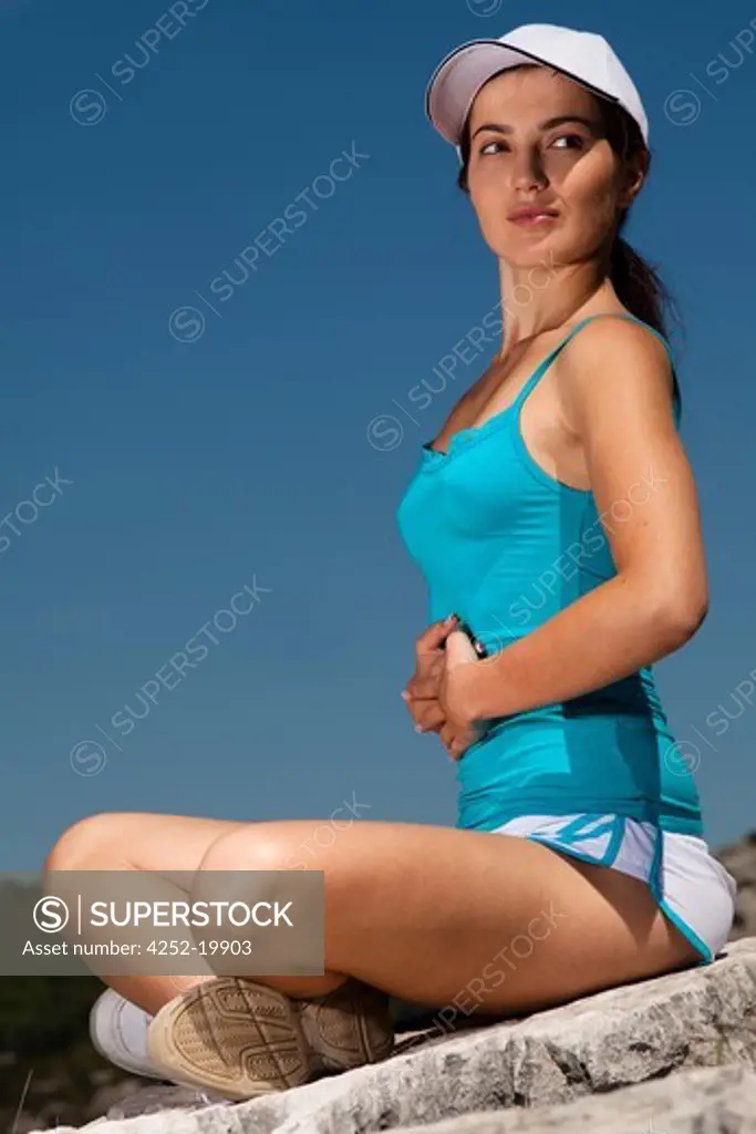 Woman respiration yoga