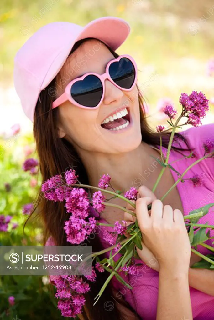 Woman flowers nature