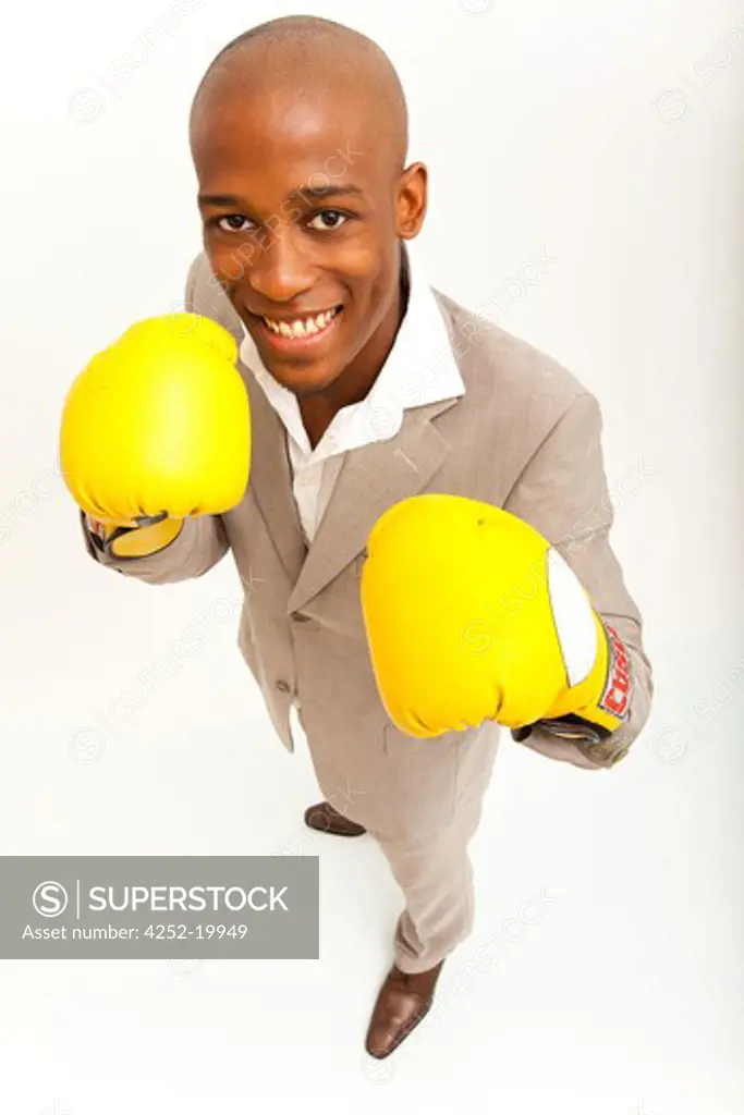 Man gloves boxing