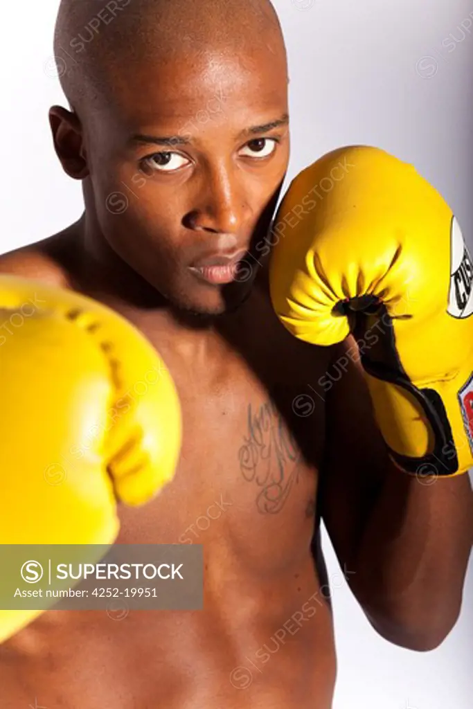 Man gloves boxing