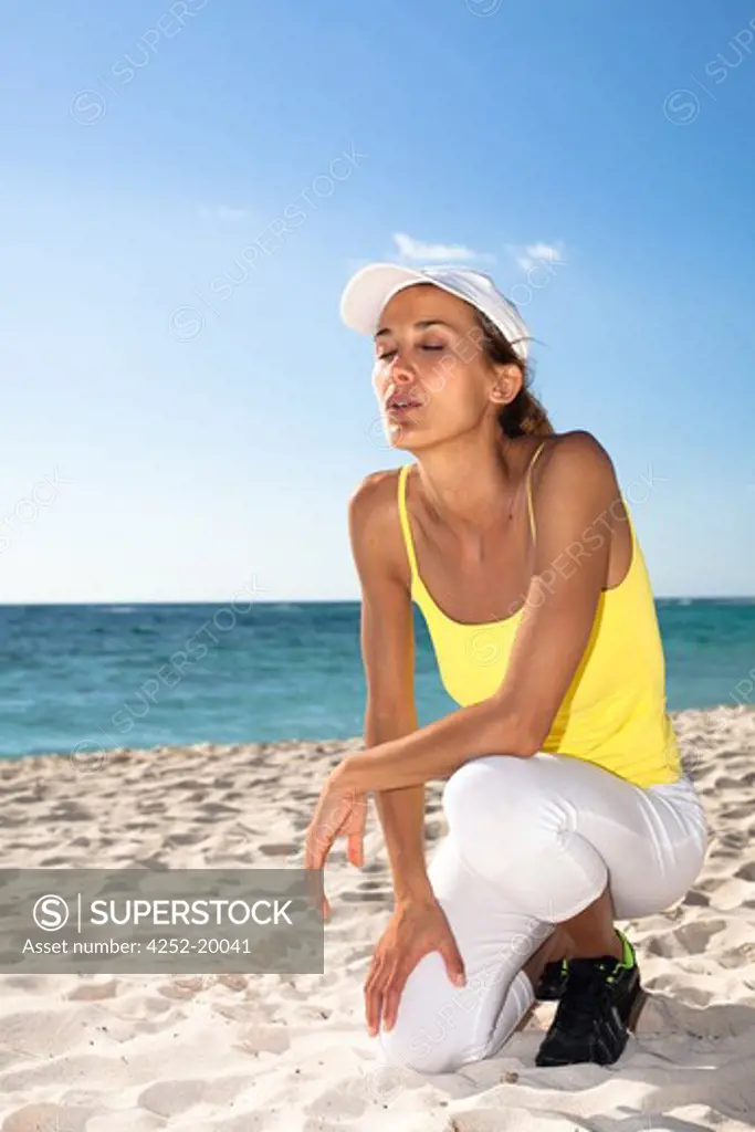 Woman summer beach sport