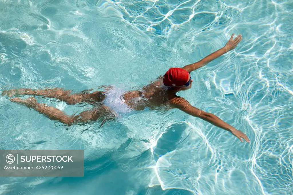 Woman pool summer