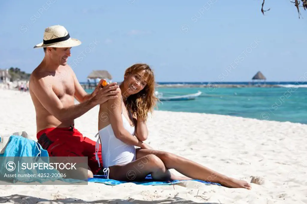 Couple beach summer
