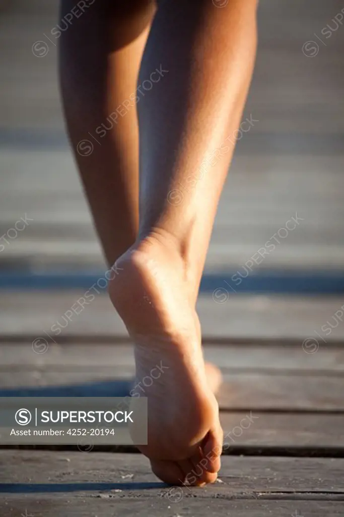 Woman tanned legs