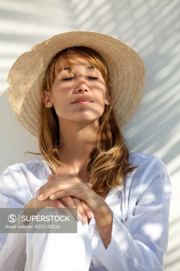 Woman shadow relaxing