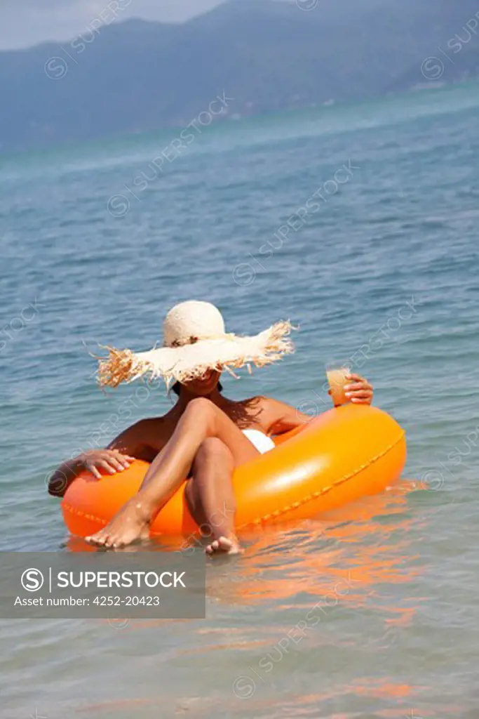 Woman sea buoy