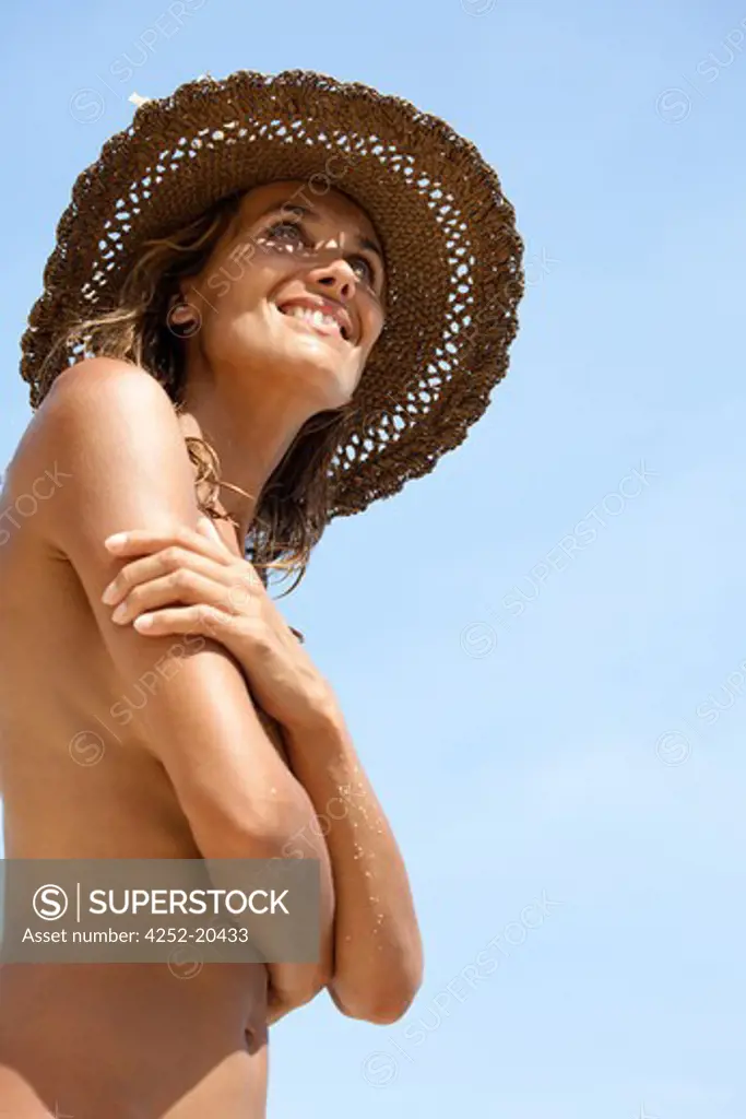 Woman beach well-being