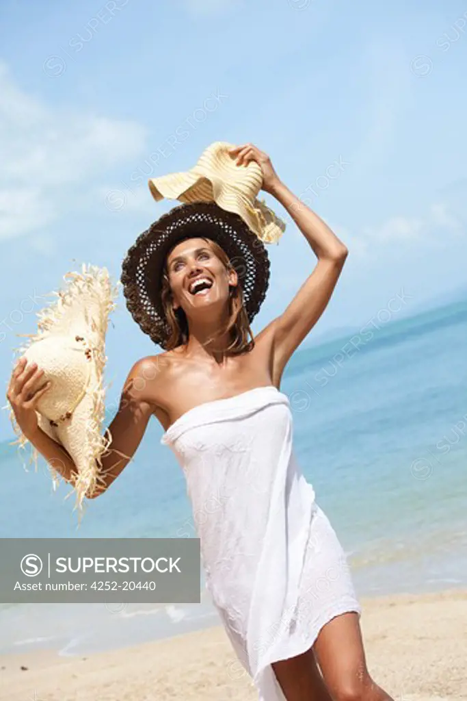 Woman beach hats