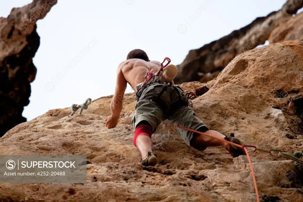 Man rock-climbing