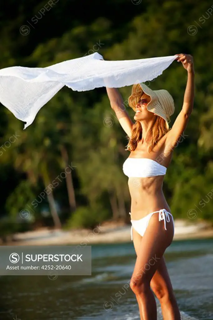 Woman sarong beach