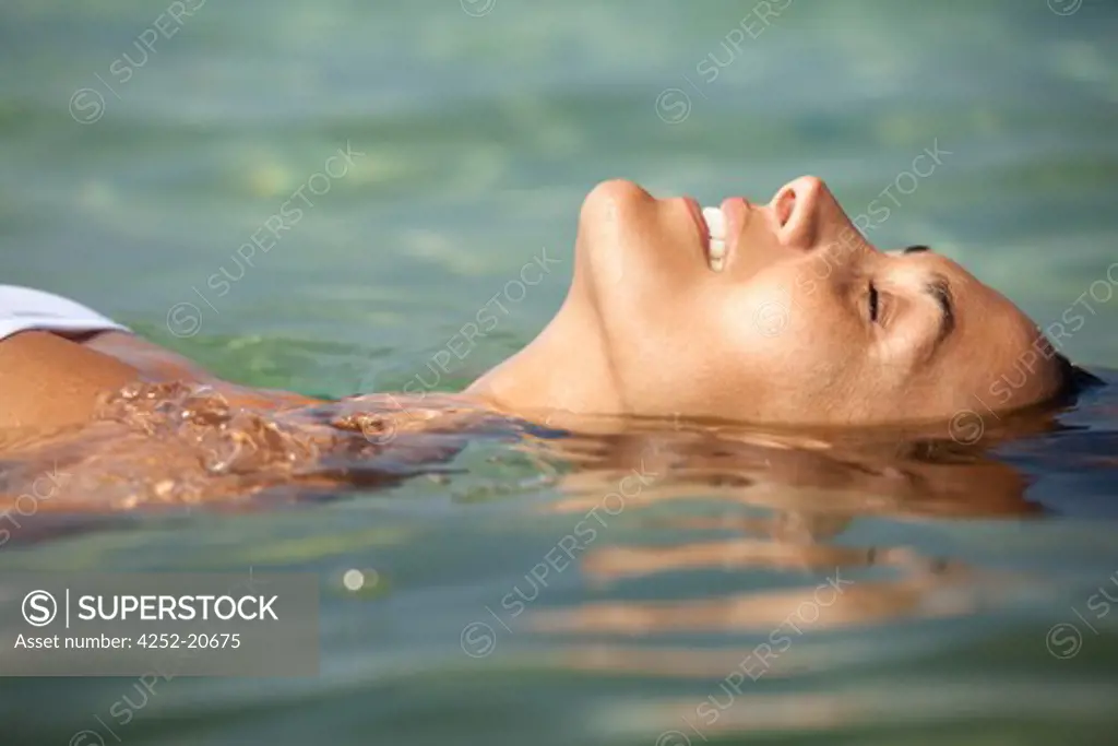 Woman sea relaxing