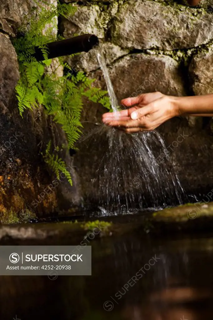 Woman hands spring