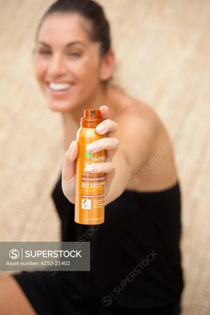 Woman fake tan