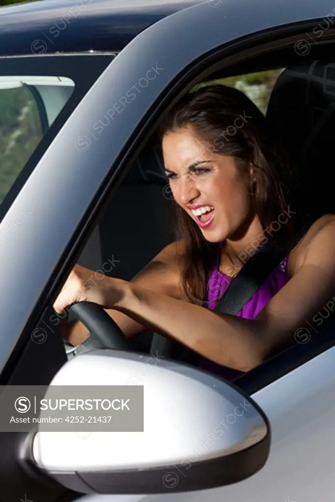Woman car angry