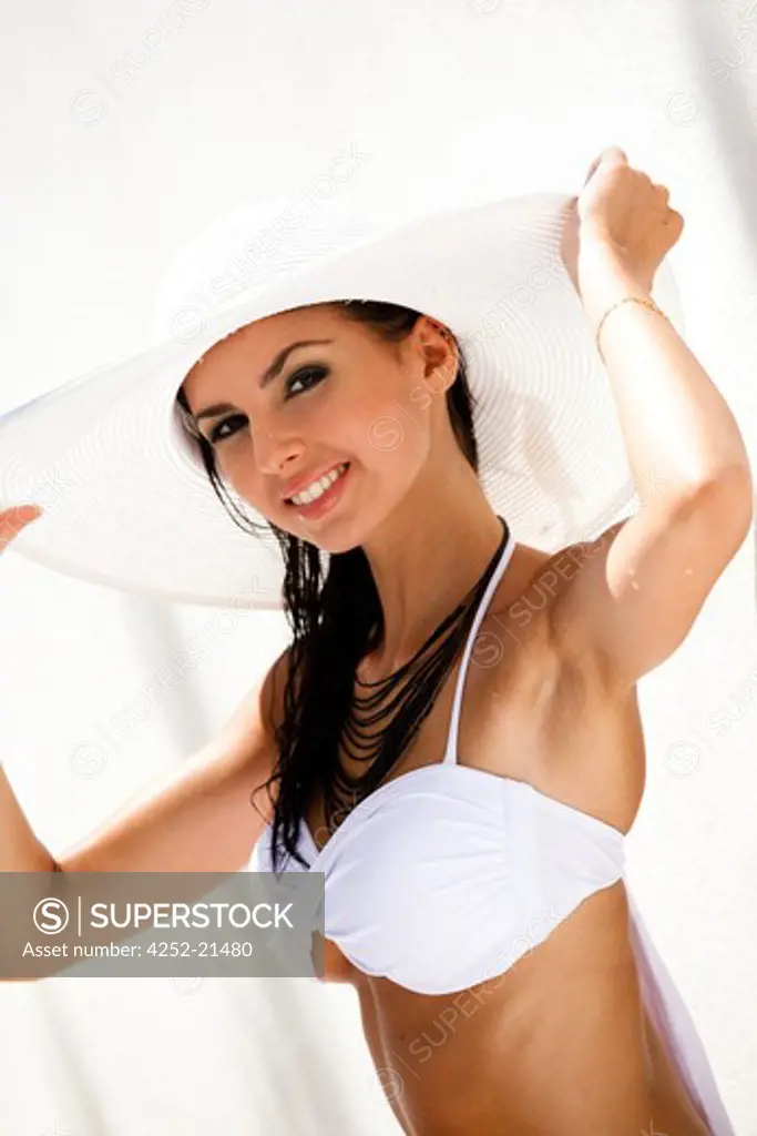 Woman hat portrait