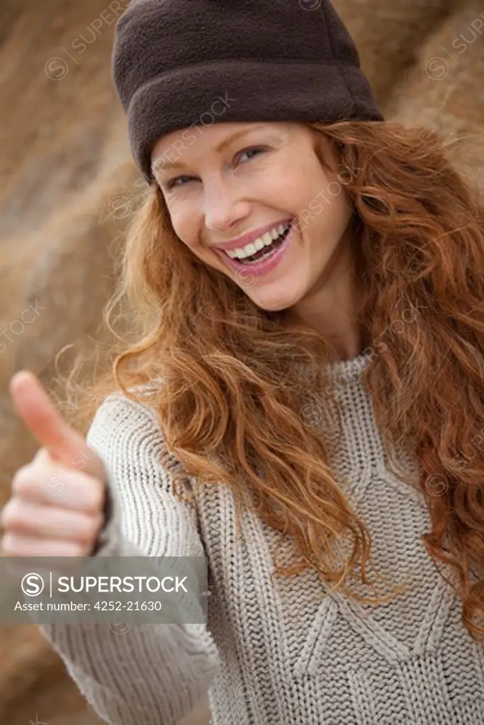 Woman positiving gesture