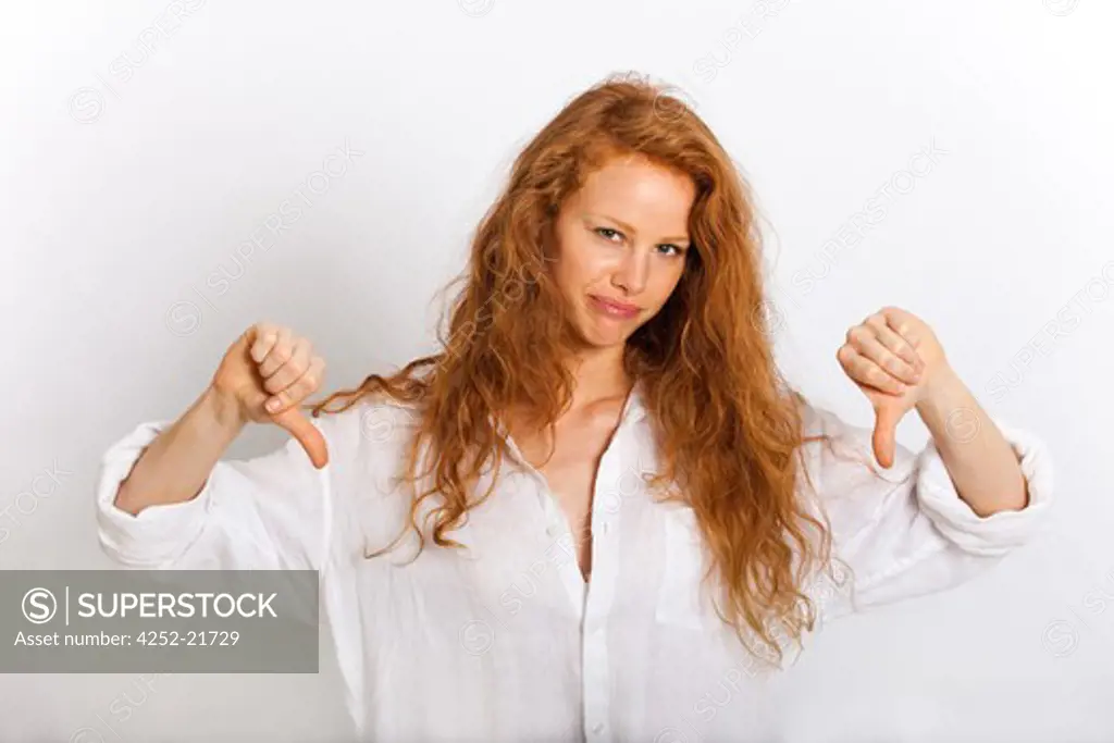 Woman thumbs gesture