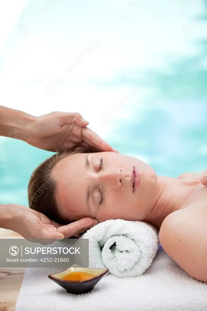 Woman essential oil massage
