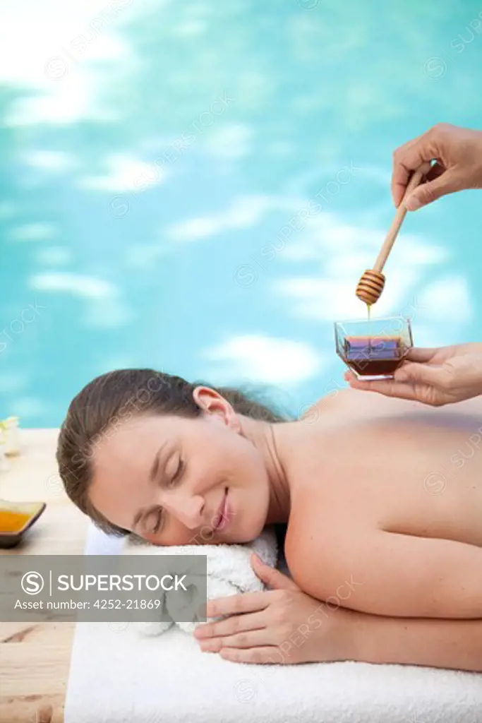 Woman honey massage