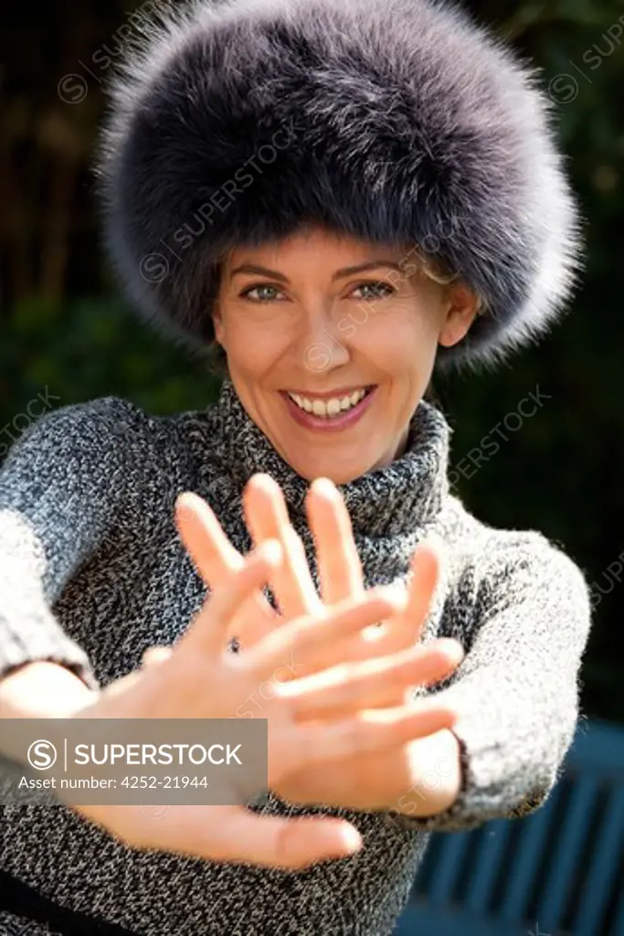 Woman fur hat