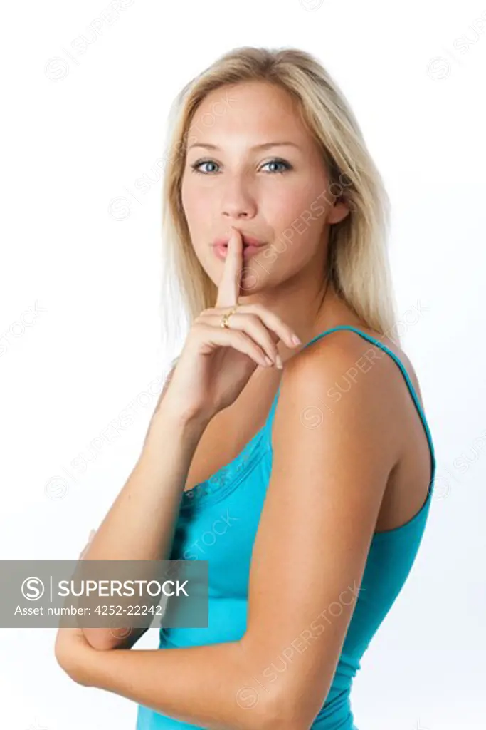 Woman secret gesture