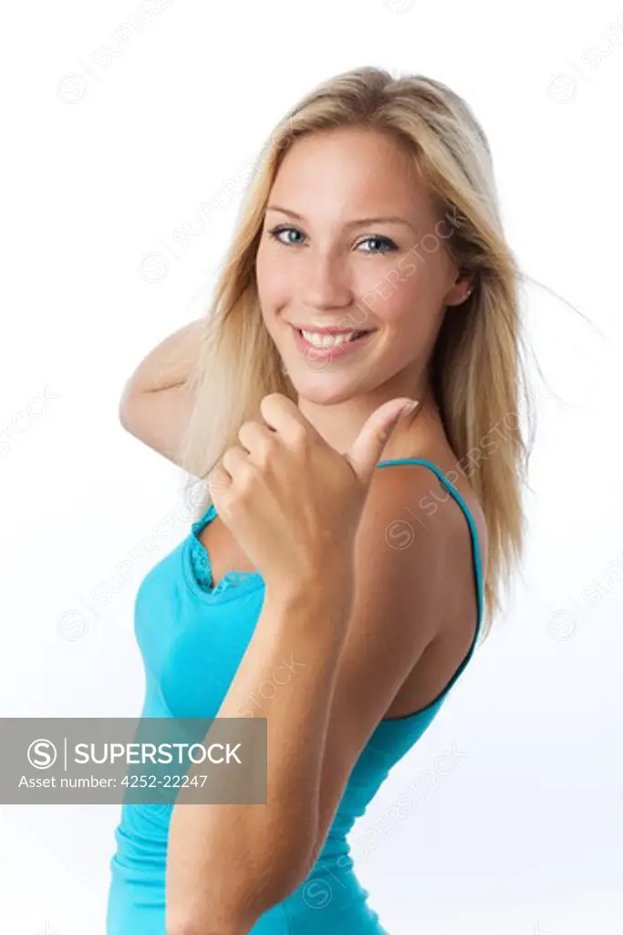 Woman positiving gesture